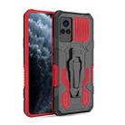 For vivo V21 Armor Warrior Shockproof PC + TPU Protective Case(Red) - 1