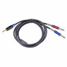 TC195BULS01-18 3.5mm Male to Dual 6.35mm Mono Male Audio Cable, Length:1.8m - 1