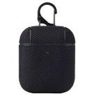 Business Cloth Earphone Protective Case with Hook For AirPods 1 / 2(Black) - 1