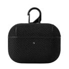 Business Cloth Earphone Protective Case with Hook For AirPods Pro(Black) - 1