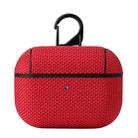 Business Cloth Earphone Protective Case with Hook For AirPods Pro(Red) - 1