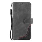 For Samsung Galaxy S21 FE Three-color Stitching Calf Texture Horizontal Flip Leather Case with Holder & Card Slots & Wallet(Grey) - 2