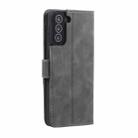 For Samsung Galaxy S21 FE Three-color Stitching Calf Texture Horizontal Flip Leather Case with Holder & Card Slots & Wallet(Grey) - 3