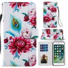 Painted Pattern Horizontal Flip Leather Case with Holder & Card Slots & Photo Frame For iPhone 8 Plus & 7 Plus(Peacock Flower) - 1