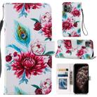 Painted Pattern Horizontal Flip Leather Case with Holder & Card Slots & Photo Frame For iPhone 11 Pro Max(Peacock Flower) - 1