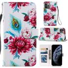 Painted Pattern Horizontal Flip Leather Case with Holder & Card Slots & Photo Frame For iPhone 11 Pro(Peacock Flower) - 1