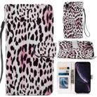 For iPhone XR Painted Pattern Horizontal Flip Leather Case with Holder & Card Slots & Photo Frame(Leopard) - 1