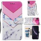For iPhone XR Painted Pattern Horizontal Flip Leather Case with Holder & Card Slots & Photo Frame(Smoke Marble) - 1