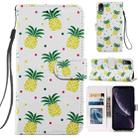 For iPhone XR Painted Pattern Horizontal Flip Leather Case with Holder & Card Slots & Photo Frame(Pineapple) - 1