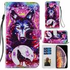 For iPhone X / XS Painted Pattern Horizontal Flip Leather Case with Holder & Card Slots & Photo Frame(Wolf Totem) - 1