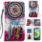 For iPhone 12 / 12 Pro Painted Pattern Horizontal Flip Leather Case with Holder & Card Slots & Photo Frame(Dreamcatcher) - 1