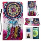 For iPhone 12 mini Painted Pattern Horizontal Flip Leather Case with Holder & Card Slots & Photo Frame (Dreamcatcher) - 1