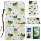 For iPhone 12 mini Painted Pattern Horizontal Flip Leather Case with Holder & Card Slots & Photo Frame (Pineapple) - 1