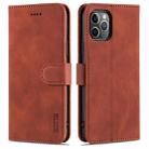 For iPhone 11 Pro AZNS Skin Feel Calf Texture Horizontal Flip Leather Casewith Card Slots & Holder & Wallet (Brown) - 1