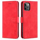 For iPhone 11 Pro AZNS Skin Feel Calf Texture Horizontal Flip Leather Casewith Card Slots & Holder & Wallet (Red) - 1