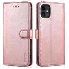 For iPhone 11 AZNS Skin Feel Calf Texture Horizontal Flip Leather Case with Card Slots & Holder & Wallet (Rose Gold) - 1