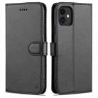 For iPhone 11 AZNS Skin Feel Calf Texture Horizontal Flip Leather Case with Card Slots & Holder & Wallet (Black) - 1