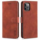 For iPhone 11 Pro Max AZNS Skin Feel Calf Texture Horizontal Flip Leather Case with Card Slots & Holder & Wallet (Brown) - 1