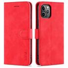 For iPhone 11 Pro Max AZNS Skin Feel Calf Texture Horizontal Flip Leather Case with Card Slots & Holder & Wallet (Red) - 1
