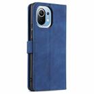 For Xiaomi Mi 11 AZNS Skin Feel Calf Texture Horizontal Flip Leather Case with Card Slots & Holder & Wallet(Blue) - 3