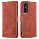 For vivo Y73s / S7e AZNS Skin Feel Calf Texture Horizontal Flip Leather Case with Card Slots & Holder & Wallet(Brown) - 1