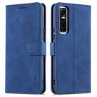 For vivo Y73s / S7e AZNS Skin Feel Calf Texture Horizontal Flip Leather Case with Card Slots & Holder & Wallet(Blue) - 1