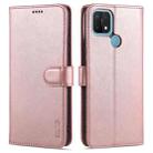 For OPPO A15 / A35 4G AZNS Skin Feel Calf Texture Horizontal Flip Leather Case with Card Slots & Holder & Wallet(Rose Gold) - 1