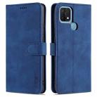For OPPO A15 / A35 4G AZNS Skin Feel Calf Texture Horizontal Flip Leather Case with Card Slots & Holder & Wallet(Blue) - 1