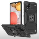 For Samsung Galaxy A42 5G Magnetic Armor Shockproof TPU + PC Case with Metal Ring Holder(Black) - 1