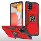 For Samsung Galaxy A42 5G Magnetic Armor Shockproof TPU + PC Case with Metal Ring Holder(Red) - 1