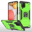 For Samsung Galaxy A42 5G Magnetic Armor Shockproof TPU + PC Case with Metal Ring Holder(Green) - 1