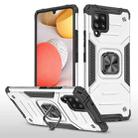 For Samsung Galaxy A42 5G Magnetic Armor Shockproof TPU + PC Case with Metal Ring Holder(Silver) - 1