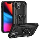 For iPhone 13 Shockproof TPU + PC Protective Case with 360 Degree Rotating Holder(Black) - 1