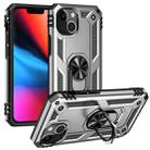 For iPhone 13 Shockproof TPU + PC Protective Case with 360 Degree Rotating Holder(Silver) - 1