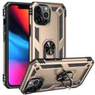 For iPhone 13 Pro Shockproof TPU + PC Protective Case with 360 Degree Rotating Holder (Gold) - 1