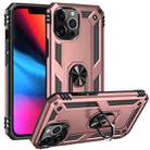 For iPhone 13 Pro Shockproof TPU + PC Protective Case with 360 Degree Rotating Holder (Rose Gold) - 1