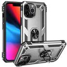 For iPhone 13 Pro Shockproof TPU + PC Protective Case with 360 Degree Rotating Holder (Silver) - 1