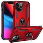 For iPhone 13 Pro Max Shockproof TPU + PC Protective Case with 360 Degree Rotating Holder (Red) - 1