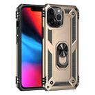 For iPhone 13 Pro Max Shockproof TPU + PC Protective Case with 360 Degree Rotating Holder (Gold) - 2