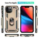 For iPhone 13 Pro Max Shockproof TPU + PC Protective Case with 360 Degree Rotating Holder (Gold) - 7
