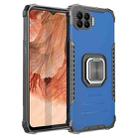 For OPPO A73 Fierce Warrior Series Armor All-inclusive Shockproof Aluminum Alloy + TPU Protective Case with Ring Holder(Blue) - 1