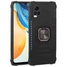 For vivo V20 Fierce Warrior Series Armor All-inclusive Shockproof Aluminum Alloy + TPU Protective Case with Ring Holder(Black) - 1