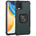 For vivo V20 Fierce Warrior Series Armor All-inclusive Shockproof Aluminum Alloy + TPU Protective Case with Ring Holder(Green) - 1