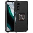 For vivo V20 SE Fierce Warrior Series Armor All-inclusive Shockproof Aluminum Alloy + TPU Protective Case with Ring Holder(Black) - 1