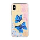 Oil Painting Pattern TPU Shockproof Case For iPhone XR(Butterflies) - 1