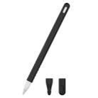 3 in 1 Pure Color Silicone Stylus Pen Protective Case Set for Apple Pencil 2(Black) - 1