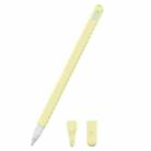 3 in 1 Pure Color Silicone Stylus Pen Protective Case Set for Apple Pencil 2(Yellow) - 1