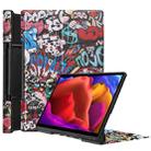 For Lenovo Yoga Pad Pro 13 inch YF K606F Custer Texture Coloured Drawing Pattern Horizontal Flip PU Leather Case with Holder(Graffiti) - 1