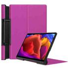 For Lenovo Yoga Pad Pro 13 inch YF K606F Custer Texture Horizontal Flip PU Leather Case with Holder(Purple) - 1