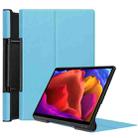 For Lenovo Yoga Pad Pro 13 inch YF K606F Custer Texture Horizontal Flip PU Leather Case with Holder(Sky Blue) - 1